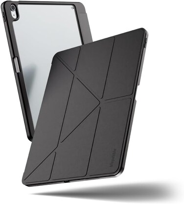 Blupebble New Yorker Slim Case with Y-Fold Stand For iPad Air 13 inch M2 (2024) with Pencil Holder (Black)