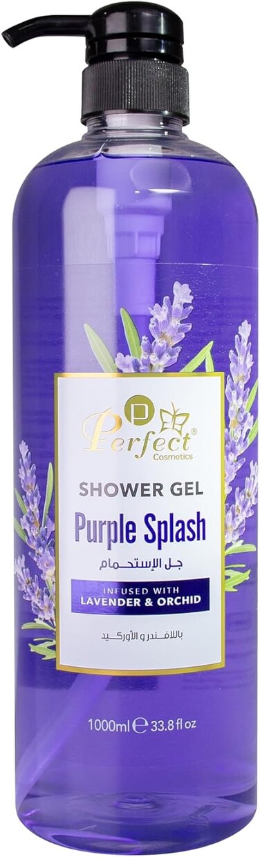 Perfect Purple Splash Wave Shower Gel Lavender &amp; Orchid 1000ml   Calming &amp; Hydrating Body Wash   Relaxing Floral Fragrance   Gentle Cleansing for Men &amp; Women   All Skin Types