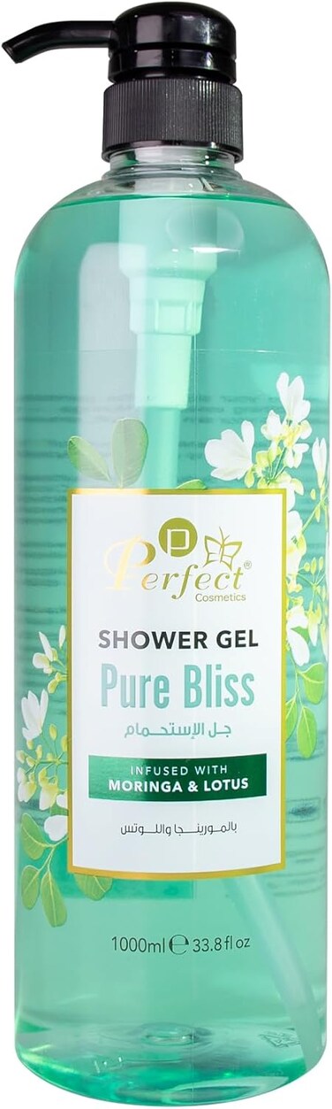 Perfect Pure Bliss Shower Gel Moringa &amp; Lotus 1000ml   Hydrating &amp; Gentle Body Wash   Softening &amp; Nourishing Cleanser   Floral Fragrance   for Men &amp; Women   All Skin Types