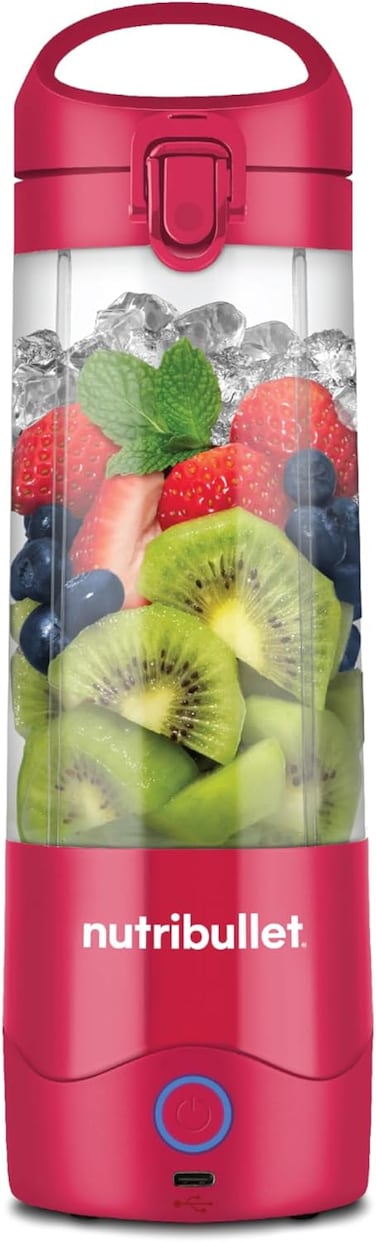 Nutribullet Portable 475ml cordless Blender for Shakes &amp; Smoothies, BPA Free, Leakproof Flip and sip, USB-C type, PB475W, 1 Yr manufacturer warranty, Magenta