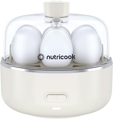 Nutricook Egg Cooker, 7 Eggs Capacity,Egg Cooker for Boiled, Poached, Scrambled Eggs &amp; Omelettes, Buzzer Indicator, Precision Cooking, Includes accessories, EC207ME-S,Beige, 2-Year Limited Warranty