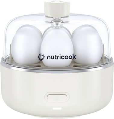 Nutricook Egg Cooker, 7 Eggs Capacity,Egg Cooker for Boiled, Poached, Scrambled Eggs &amp; Omelettes, Buzzer Indicator, Precision Cooking, Includes accessories, EC207ME-S,Beige, 2-Year Limited Warranty