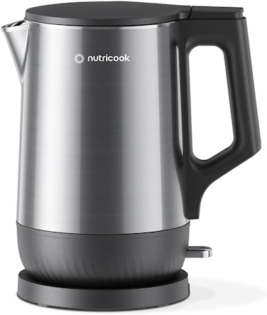 Nutricook Stainless Steel Electric kettle 1.7L, 1800W, Patented U-shaped rust resistant interior with 3-dimensional fast heating technology, surgical grade steel, NC-USK501,2-Year Warranty