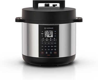 Nutricook SMART POT, 8L Capacity,1500W, 12-in-1 Multi-Cooker,Pressure Cooker, Slow Cooker, Rice Cooker &amp; More, One-Touch LCD Display, Dishwasher-Safe, Stainless Steel Pot SP330-ON, 2-Year Warranty