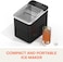 NutriCook Bullet Ice Maker,Rapid 7-Minute Ice Production, Bullet-Shaped Ice, Self-Cleaning, Compact &amp; Portable,150W,NC-ICY510K,2 Year Limited Warranty