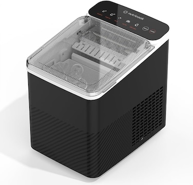 NutriCook Bullet Ice Maker,Rapid 7-Minute Ice Production, Bullet-Shaped Ice, Self-Cleaning, Compact &amp; Portable,150W,NC-ICY510K,2 Year Limited Warranty
