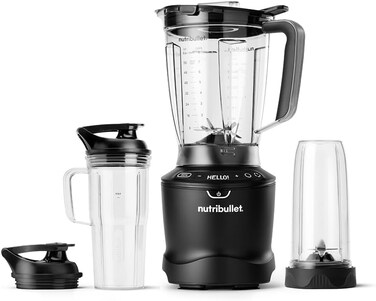 NutriBullet SmartSense Blender, Power Base with 2 Blending Sizes, 5 Variable Speeds, Pulse And Smart Auto Cycle Technology, NBF-14, Black, 1.8L 1500W NBF-14 Black