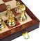 HARLEY FITNESS PROFESSIONAL WOODEN CHESS BOARD WITH METAL GLOSSY GOLDEN AND SILVER CHESS PIECES SET
