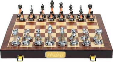 HARLEY FITNESS WOODEN CHESS BOARD WITH GLOSSY LUXURY CHESS PIECES SET - S5023A
