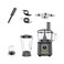 CARRERA CRR568 Food Processor Powerful 1000W Motor with 1.5L Jar, Digital Knob, LED Display &amp; Multi-Function Accessories, Safety Lock Function, Stepless Speed Control, Easy to Use, 2 Years Warranty