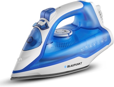 Blaupunkt Steam Iron 2400W - Ceramic Soleplate, Vertical &amp; Burst Steam, Anti-Drip, Anti-Calc, Self-Cleaning, Auto Shut-Off, 280ml Tank, Stylish Design, 2-Year Warranty - GIS360