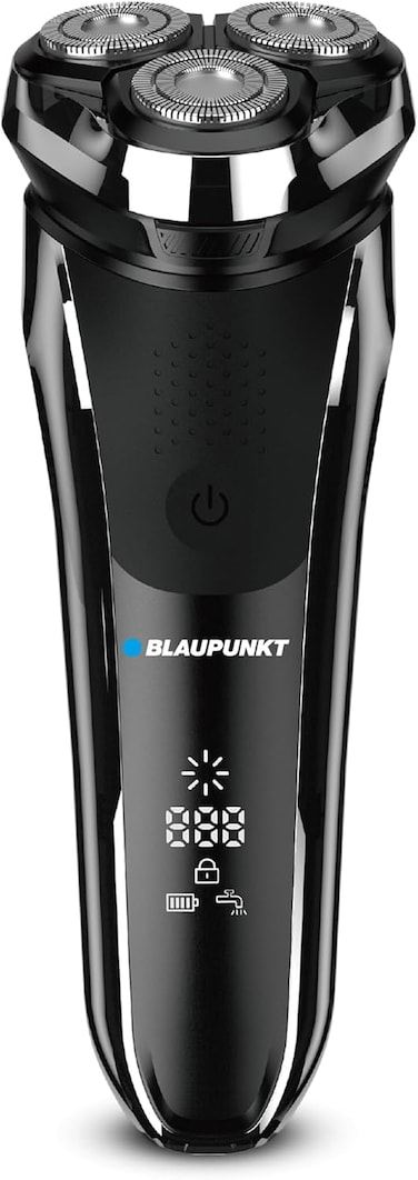 Blaupunkt Shaver for Men - 3 Floating Heads, Pop-Up Trimmer, USB-C Charging, LCD Display, 180 Min Runtime, Wet &amp; Dry Use, Travel Lock, Corded/Cordless, Waterproof, 2-Year Warranty - SVM422