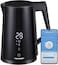 Blaupunkt Smart Wi-Fi Cordless Kettle 2200W - 1.7L, Tuya App Control, Voice Assistant Enabled, Temperature Selection, Timer, Auto Shut-Off, Double Wall Cool-Touch Body, S-Steel Interior - BKW825