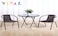 Vital Garden Dining Set 3 Piece Outdoor Furniture Patio Dining Table and Chair Balcony Dinner Table Dinner Chair Poly Rattan Anthracite &amp; Grey