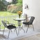 Vital Garden Dining Set 3 Piece Outdoor Furniture Patio Dining Table and Chair Balcony Dinner Table Dinner Chair Poly Rattan Anthracite &amp; Grey