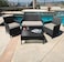 Vital Garden Lounge Set 4 Piece with Cushions Patio Outdoor Lawn Yard Terrace Balcony Seat Seating Sitting Chair Furniture Poly Rattan Brown