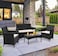 Vital Garden Lounge Set 4 Piece with Cushions Patio Outdoor Lawn Yard Terrace Balcony Seat Seating Sitting Chair Furniture Poly Rattan Brown
