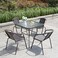 Vital Garden Dining Set 5 Piece Outdoor Furniture Patio Dining Table and Chair Balcony Dinner Table Dinner Chair Poly Rattan Anthracite &amp; Grey