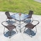 Vital Garden Dining Set 5 Piece Outdoor Furniture Patio Dining Table and Chair Balcony Dinner Table Dinner Chair Poly Rattan Anthracite &amp; Grey