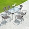 Vital Garden Dining Set 7 Piece Outdoor Furniture Patio Dining Table and Chair Balcony Dinner Table Dinner Chair Poly Rattan Anthracite &amp; Grey