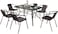 Vital Garden Dining Set 7 Piece Outdoor Furniture Patio Dining Table and Chair Balcony Dinner Table Dinner Chair Poly Rattan Anthracite &amp; Grey