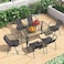 Vital Garden Dining Set 7 Piece Outdoor Furniture Patio Dining Table and Chair Balcony Dinner Table Dinner Chair Poly Rattan Anthracite &amp; Grey
