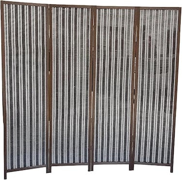 Vital 4-Panel Room Dividers and Folding Privacy Screens Partition Walls for Bedroom Rattan Screen Divider Portable Freestanding Privacy Wall (A2)