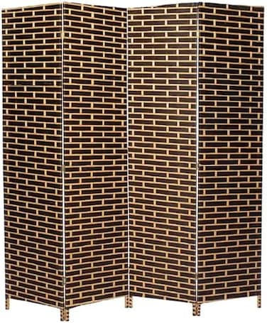 Vital 4-Panel Room Dividers and Folding Privacy Screens Partition Walls for Bedroom Rattan Screen Divider Portable Freestanding Privacy Wall (A6)