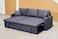 Vital Sofa Cum Bed With Cushions L-Shaped   Storage Space   Convertible Living Room Furniture (Gray)