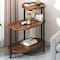 Vital End Table 3 Tiers coffe table Sofa Side Table - Wood Nightstand with Storage Shelf - Modern Plant Stand in Living Room Bedroom Balcony Small Space,Walnut+Black