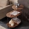 Vital End Table 3 Tiers coffe table Sofa Side Table - Wood Nightstand with Storage Shelf - Modern Plant Stand in Living Room Bedroom Balcony Small Space,Walnut+Black