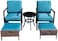 5 Pieces Patio Furniture Set Outdoor Patio Conversation Bistro Set Modern Chairs with Coffee Table for Home and Balcony Patio Outdoor Furniture Conversation Sets with Porch Chairs and Glass