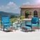 5 Pieces Patio Furniture Set Outdoor Patio Conversation Bistro Set Modern Chairs with Coffee Table for Home and Balcony Patio Outdoor Furniture Conversation Sets with Porch Chairs and Glass