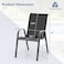 فِيتال كرسي للفناء مفرد قابل للتكديس بمساند للذراعين وقماش مقعد قابل للتنفس، مثالي لتناول الطعام في الهواء الطلق بجانب المسبح أو في الحديقة، هيكل فولاذي مطلي بمادة مقاومة للعوامل الجوية، قابل للتكديس