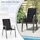 فِيتال كرسي للفناء مفرد قابل للتكديس بمساند للذراعين وقماش مقعد قابل للتنفس، مثالي لتناول الطعام في الهواء الطلق بجانب المسبح أو في الحديقة، هيكل فولاذي مطلي بمادة مقاومة للعوامل الجوية، قابل للتكديس