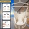 VITAL Travel Canvas Hammock Garden Sports Dormitory Bedroom Hanging Chair Outdoor Swing Hanging Rope Hammock Chair Swing Seat Best for Indoor Outdoor Hanging Rope Swing Seat Chair Beige