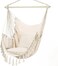 VITAL Travel Canvas Hammock Garden Sports Dormitory Bedroom Hanging Chair Outdoor Swing Hanging Rope Hammock Chair Swing Seat Best for Indoor Outdoor Hanging Rope Swing Seat Chair Beige