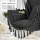 VITAL Travel Canvas Hammock Garden Hanging Chair for Bedroom, Max 150Kgs, 2 Pillows Included, Large Macrame Hanging Chair with Pocket, Cotton Weave for Superior Comfort, Durability Black