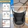 VITAL Travel Canvas Hammock Garden Hanging Chair for Bedroom, Max 150Kgs, 2 Pillows Included, Large Macrame Hanging Chair with Pocket, Cotton Weave for Superior Comfort, Durability Black