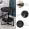Vital 2-Layer Round Coffee Table,End Tables for Living Room, Side Tables, Sturdy and Easy Assembly,Double-deck Round Wood Look Accent Furniture with Wood Frame (BLACK)