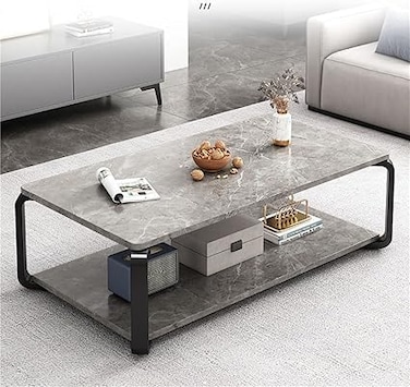 Vital Small household size of the coffee table simple modern coffee table living room home light luxury creative square coffee table (Gray)