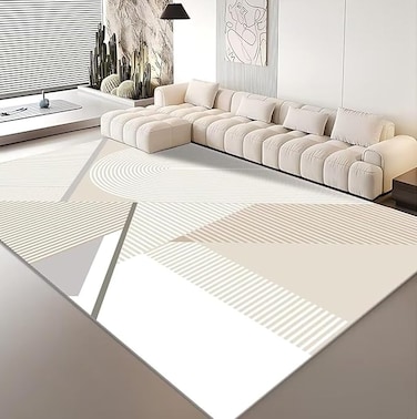 Vital Area Rugs Soft Modern Rug Carpet Geometric Stripe Rug Non Slip Modern Carpet, Abstract Printed Floor Rugs for Home Decorative, Soft &amp; Non-Slip &amp; Washable Indoor Mat (K-325, 200 x 300 cm)