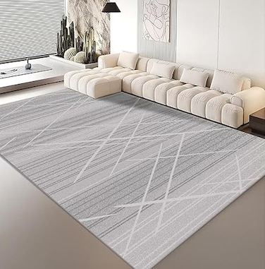 Vital Area Rugs Soft Modern Rug Carpet Geometric Stripe Rug Non Slip Modern Carpet, Abstract Printed Floor Rugs for Home Decorative, Soft &amp; Non-Slip &amp; Washable Indoor Mat (K-327, 200 x 300 cm)