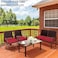 VITAL Patio Furniture Set 4 Pieces, Thick Metal Frame Outdoor Sectional, All Weather Chat Set w/Loveseat Sofa Rocking &amp; Swivel Chair