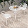 Vital Garden Dining Set 3 Piece Outdoor Furniture Patio Dining Table and Chair Balcony Dinner Table Dinner Chair Poly Rattan Anthracite (White)