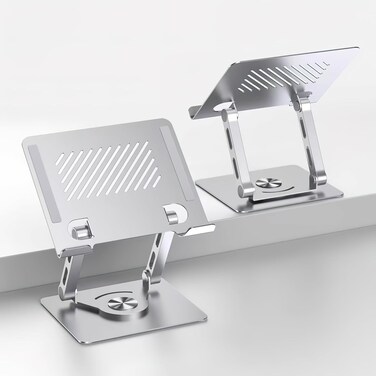 حامل كمبيوتر محمول قابل للتعديل حديث   قوي للمكتب مع قاعدة دوارة 360 درجة