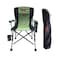 Foldable Camping Chair with Ergonomic High Back, Cup Holder, Adjustable Feet, and Storage Bag &ndash; Heavy-Duty Portable Outdoor Chair for Camping, Beach, Fishing, and Picnics - Green/Black