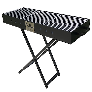 Portable Foldable Charcoal BBQ Grill &ndash; 80x30 cm Cooking Surface, Lightweight, Durable, and Easy-to-Clean for Outdoor Barbecues, Camping, and Picnics - Black