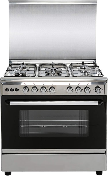 Crown Tech Oven With 5 Gas Cooker, Silver- Ct8060cl