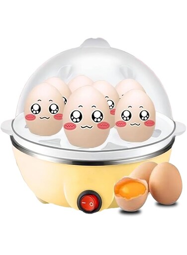 DXB FELCON Electric Egg Boiler, 7 Egg Capacity Egg Cooker with Automatic Shut-Off, BPA-Free Multi-Functional Egg Maker &amp; Steamer for Soft, Medium &amp; Hard-Boiled Eggs